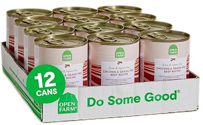 Open Farm Canned Dog Food, Pate for Complete & Balanced Nutrition, Grain Free and Legume-Free, Grass-Fed Beef Recipe, 12.5oz Cans (Pack of 12)