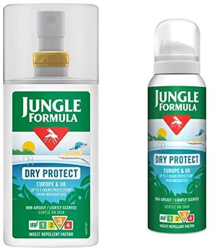 Jungle Formula Dry Protect Insect Repellent, 90 ml (Pack of 1) + Jungle Formula Dry Protect Aerosol, 125 ml 1 Units