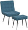 Kangmusi Relaxsessel mit Hocker Blau Samt, Blau 4012336