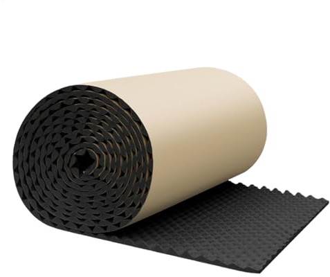 Rotolo di tappetino isolante per auto, 10 mm, per auto e furgoni, isolamento acustico in schiuma a cellule chiuse, tappetino autoadesivo per isolamento acustico, impermeabile, 200 x 50 cm