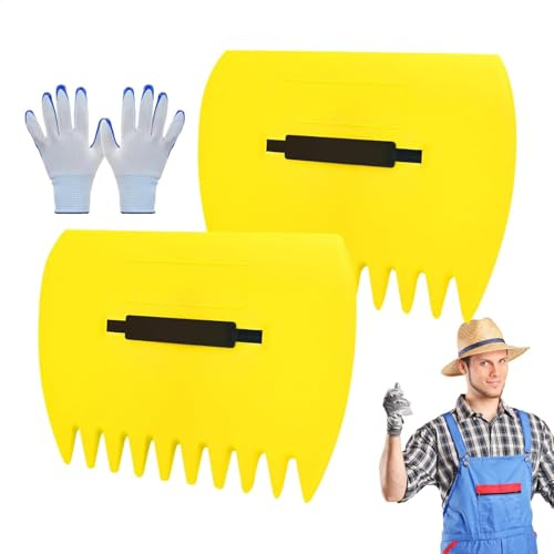 LEAF RAKE, bladgreppar Återanvändbar handrake med handskar