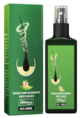Ginger hårväxt serumspray, hårväxande spray, naturlig hårväxt, hårprodukter för män och kvinnor, för längre, tjockare och fylligare hår