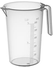 PIAZZA - Carafe professionnelle en plastique avec poignée ouverte, capacité 0,5 L, pichet pour eau et liquides alimentaires, mesureur gradué pour peser des aliments avec balance de cuisine, fabriqué