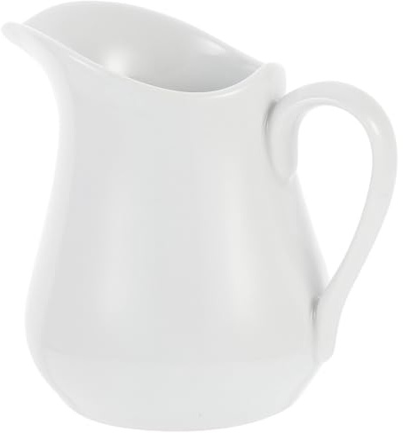 VICASKY Jarra de leche o salsa de cerámica con de 450 ml, color blanco, resistente a roturas y forma estable, para fiestas y buffet