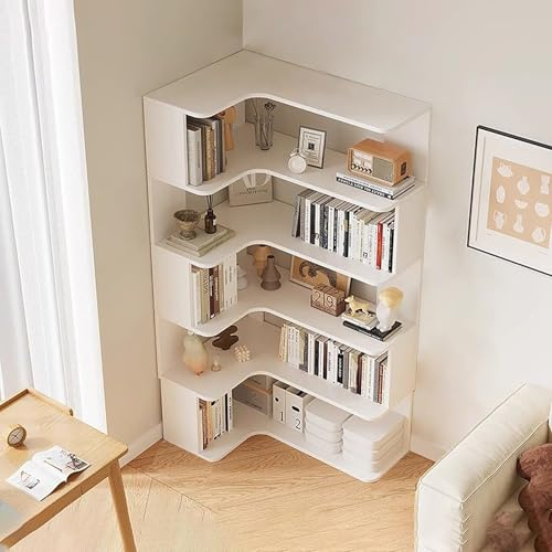 Modern L-Shaped 6-Tier Bookshelf, Freestanding Display Shelf for Home, Office & Living Room, Stylish Storage nizer, Space-Saving Etagere Rack
