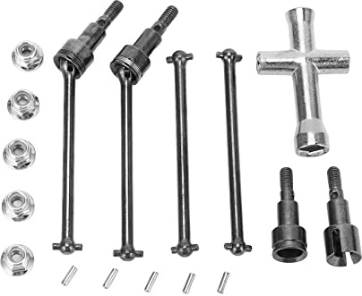 Qudinip Ensemble d'arbre D'entraînement Arrière Avant RC, Kit d'arbre de Transmission CVD en Acier pour SCY 16101 16102 16103 16201PRO 1/16 RC RC, avec dureté élevée et Une Transmission