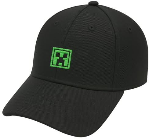 Bioworld Minecraft Creeper Adjustable Snapback Baseball Cap – Official Merchandise Gaming Hat for Kids Adults Teens - Great Gift Idea Black