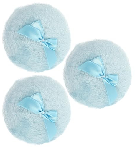 PRETYZOOM Borla de Polvo de Felpa Ligera 3 Piezas, Tacto Delicado y Cómoda Lazo de Seda para Niño para Uso en Casa y Salón