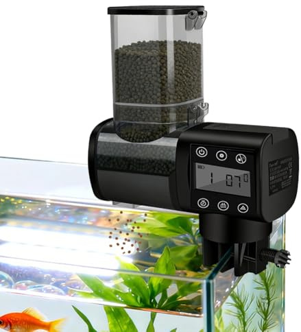 Distributeur automatique de nourriture pour poissons - 500 ml - Distributeur automatique de nourriture pour aquarium - Avec écran LCD - Contrôleur automatique pour les vacances hebdomadaires