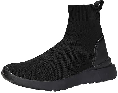 Generisch Botines para mujer de material tejido con cordones, forma plana de calcetín, ajuste ligero y holgado para looks casuales y cotidianos