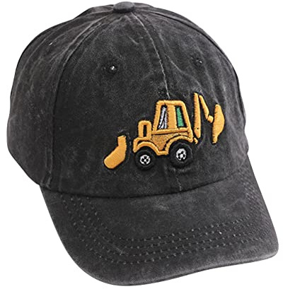 KABAKE Cute Embroidery Excavator Kids Baseball Cap for Boys Girls Age 2-8