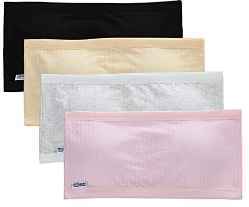 4 Stücke Trägerlos Kinder Mädchen Bralette Ungepolstert Bandeau BH,Mädchen Trainings-BHs Atmungsaktive Unterwäsche Baumwolle Sport Bandeau-BH Trägerlos Bralette Top Klassische BH für 8-16 Jahre Kinder