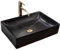 Rea Aufsatzwaschbecken Inga Black Marble Mat Waschtisch Handwaschbecken Waschschale Waschbecken für Badezimmer aus hochwertiger Keramik 510 mm x 345 mm x 120 mm (schwarz matt)