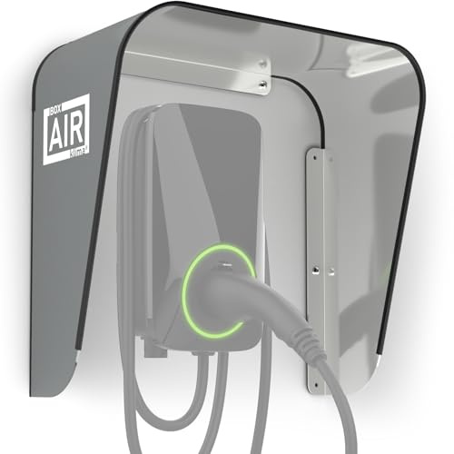 Box Air Klima Wallbox - Protección contra la intemperie - Techo protector para coche eléctrico - Protección contra la lluvia UV - Cubierta robusta de Wallbox - Material compuesto de aluminio
