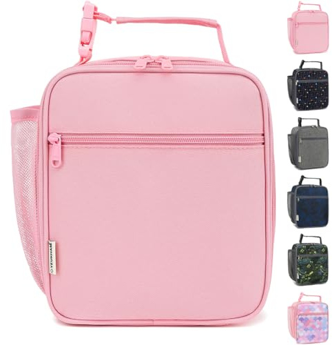 GYEUKHAM Lunch Box for Kids Boys Girls Men Women, Insulated Small Soft Cooler Lunch Bag Kit for School Work Picnic Travel - Reusable Portable lunchbox, Pink