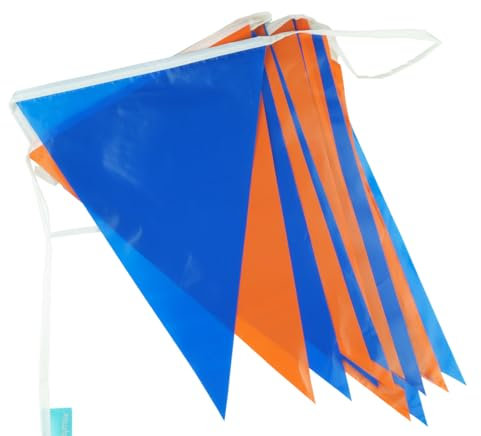 Goodymax® Wimpelkette 10 m Blau-Orange - viele weitere Farben & Farbkombinationen zur Auswahl