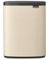 Brabantia Bo Mülleimer 12 l | Kompakter rechteckiger Mülleimer mit Softclose-Deckel, herausnehmbarer Inneneimer | Wandmontage oder frei stehend für Bad, Küche oder Büro | Soft Beige