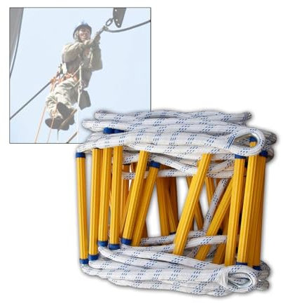 Échelle de Secours 3M, Échelle de Corde D'évacuation d'urgence avec Mousqueton, Échelles de Sécurité D'évacuation Charge Jusqu'à 200kg, Échelles d'Incendie for Évacuation de Fenêtre et Balcon(164FT/50