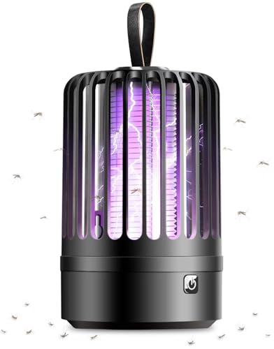 Lámpara matamosquitos eléctrica matamoscas recargable matamoscas portátil con luz nocturna atrae insectos voladores para camping en interiores y exteriores