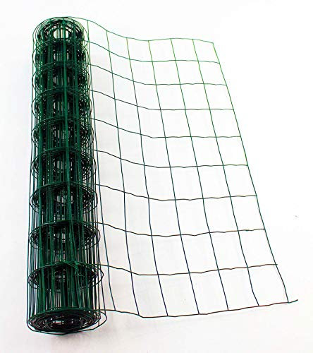 Easipet Green PVC Coated Steel Wire Mesh Garden Fencing, 90cm x 10m Roll, 100mm x 75mm Mesh
