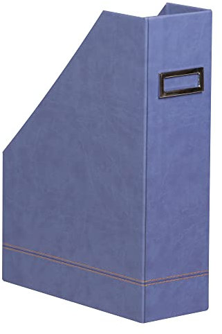 Rhodia 318838C Stehsammler (10 x 25 x 31 cm, Etikettenhalter, Kunstleder, elegant und praktisch, ideal für Ihr Büro)1 Stück, saphirblau
