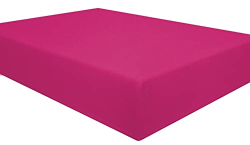 Oxford Homeware Fitted Sheets King Size 40 CM Ultra Soft Brushed Microfiber Febric Non-Iron Fitted Bed Sheet Extra Deep Fitted King Size Sheet 200 Threads Count Bed Linen Breathable (Pink)