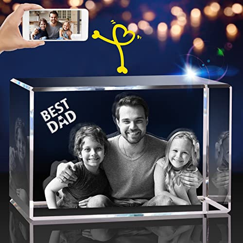 3D Crystal Photo, Personalized Gift for Mother's Day, Father's Day, Customized Gifts for Wife, Women, Him, Her, Dad and Mom. Custom Picture Gifts for Birthday, Wedding & Anniversary.(Small Landscape)