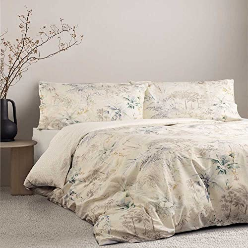 COTTON ARTean Funda Nórdica Cama 150 Ecuador satén algodón 200 Hilos Funda de edredón Reversible 240x220 + 2 Fundas de Almohada, Multicolor Cierre Botones