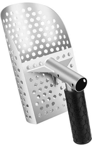 GMGSJ Pelle de Plage et Outil de Détection de Métaux - Hexaèdre en Acier Inoxydable Avec Trou de 8 mm pour Détection Rapide sur la Plage