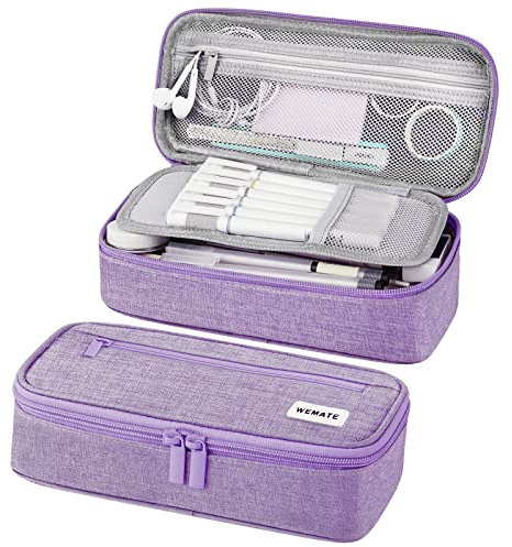 WEMATE Federmäppchen Federtaschen Mäppchen Etui Stifte 5 Fach, Große Kapazität Pencil Case Großes Federmäppchen Tasche Halter Schreibwaren Zippered Desk Organizer