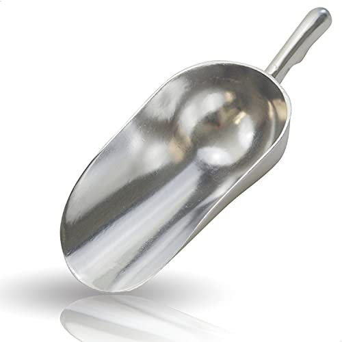 Kerafactum Aluminium Mehlschaufel Teeschaufel Leichte und robuste Schaufel für präzises Abmessen von Mehl Zucker Gewürzen Tiernahrung Futter Tee Volumen 190 ml Sackschaufel Handschaufel