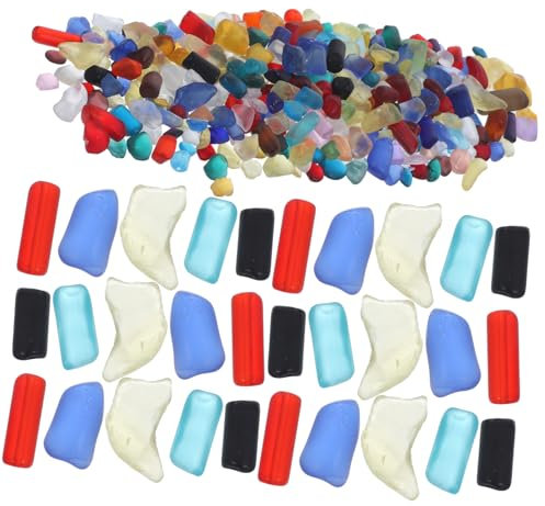 FRCOLOR Roca Decorativa para Acuario, Grava Negra Pulida, Piedras de Arena Coloreadas, 0.5 Kg para Peceras