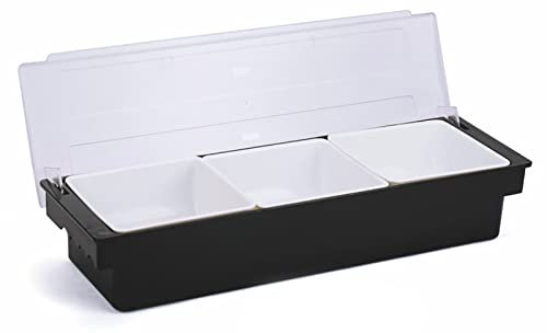 Wiyuer Vorratsdosen Zutatenbehälter mit 3 Zellen Beilagenbehälter Zutatenbox Gewürze Obstschachtel Condiment Holder Bar Deckel ABS