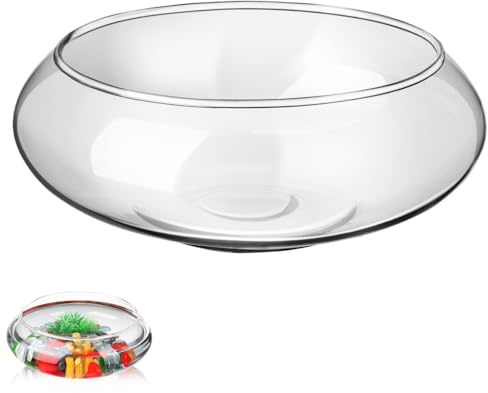 Yardwe Pot De Fleur Transparent 7.09 Pouces pour Plantes Succulentes Petit Pot De Jardin Intérieur Clair Bol À Poisson Décoratif pour Bureau Et Maison