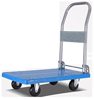 SnamicE Carretillas de Mano Carro de Plataforma Carro de Mano Grueso con Ruedas Giratorias de 360 Grados y Mango Plegable Silencioso para Compras Equipaje Carro de Empuje,Onecolor-88 * 58550lb