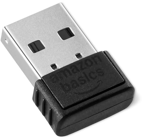 Amazon Basics Adaptateur USB Bluetooth 5.4 pour PC, Récepteur USB pour Souris, Clavier et Ordinateur Portable Bluetooth, Compatible avec Windows 11/10/8.1