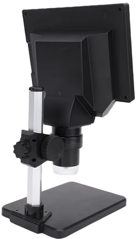 Jonlaki Microscopio Electrónico Digital, Pantalla HD de 5,5 Pulgadas, 12 MP, Aumento de 1000X, Soporte Abatible, Luces LED Ajustables, con 8 Luces LED para OS X