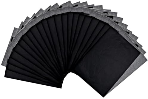 50 hojas de papel carbón negro A4, papel de calco y papel carbón, papel carbón de alta calidad para calcar, papel para planos para madera, lienzo y papel, papel de calco A4 para arte y manualidades