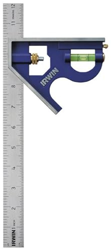 IRWIN Combination Square, 12”, 45-90 Degree Marking, Stainless Steel (1794469)