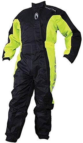 Richa Typhoon Rain Waterproof Motorcycle One Piece Suit Overall Black/Yellow.XL