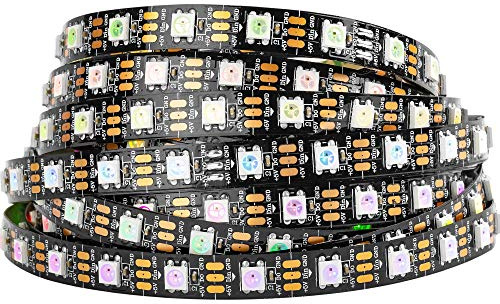 BTF-LIGHTING WS2812B IC RGB LED Strip,UL Listed,Pure Gold Wires,DC5V 16.4FT 300LED 5050SMD,Individually Addressable,Flexible for DIY Chasing Full Color Project,3M Tape,IP30(No Adapter or Controller)