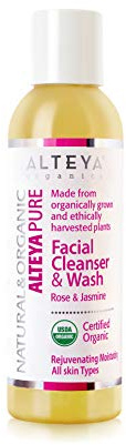 Alteya Organic Facial Cleanser & Wash 150ml - Rose and Jasmine - USDA Certified Organic 100% Biodegradable Soap - Natural Vegan Liquid Face Cleanser - for All Skin Types