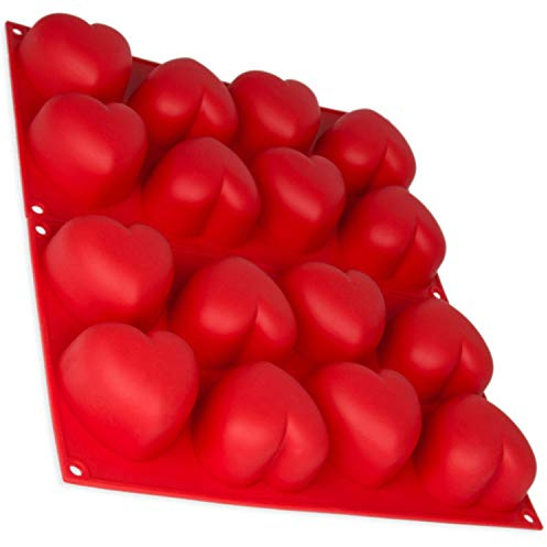 Moule en silicone avec cœurs, 55 mignon petit cœur, Moule en silicone, Party – Glaçons, Chocolat, pralines Moule, Idée de Cadeau, Couleur : Rose 8 Herzen x 2