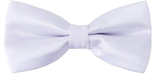 Kids Boys Silk Bow Ties - Adjustable Bowtie for Baby Toddler Gifts, White, Children size