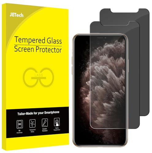 JETech Privacy Screen Protector for iPhone 11 Pro Max and iPhone Xs Max 6.5-Inch, Anti Spy Tempered Glass Film, 2-Pack