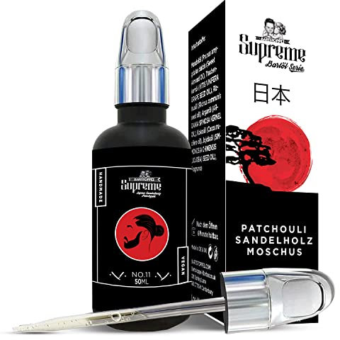 Bartöl Japan Patchouli Duft Herren Bartstoppel® Supreme - gegen Schuppen - Bartwachstum Beschleunigen - tägliche Bartpflege - Beard Oil Vegan