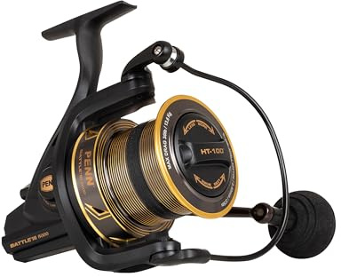 PENN Battle® III Longcast, fiskerulle, spinnrullar, havsfiske, långdistansgjutning saltvattenrulle, unisex, svart guld, 7000