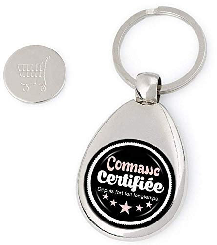 Porte clés jeton de caddie Connasse