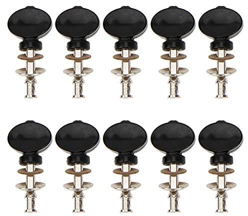 Yootones Gerader Stab, klein, runder Griff, Ukulele, Standard, kompatibel mit Ukulelensaiten, Quasi-Kunststoffgriff, Musikinstrumentenzubehör (schwarz), 10 Stück
