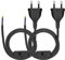Euro Netzkabel mit Schalter [2 Stück], 3 Meter Euro Stecker Stromkabel, 2 X Ersatzkabel Anschlusskabel mit Schalter Typ C, 2 x 0,75 mm², für Leuchten, Lampen, Leuchtmittel, Schwarz